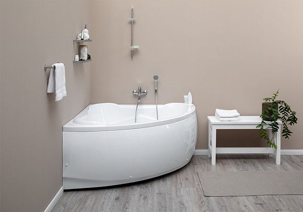 Панель фронтальная черная для акриловой угловой ванны Aquanet Flores