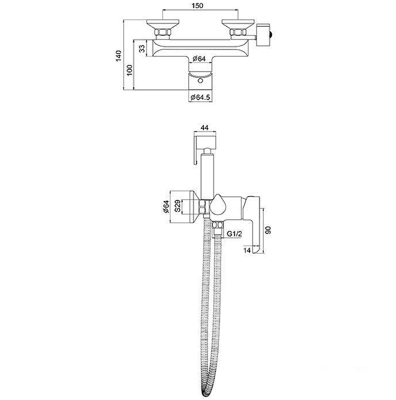Смеситель с гигиеническим душем Gappo G03-8 G2003-8