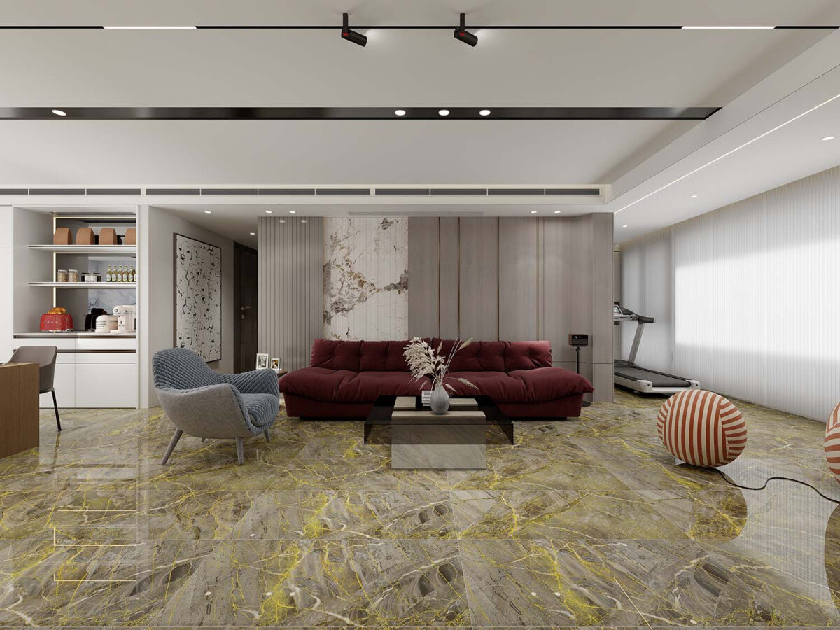 Керамогранит Azario Cortez Gold 60x120 Carving H18004008G