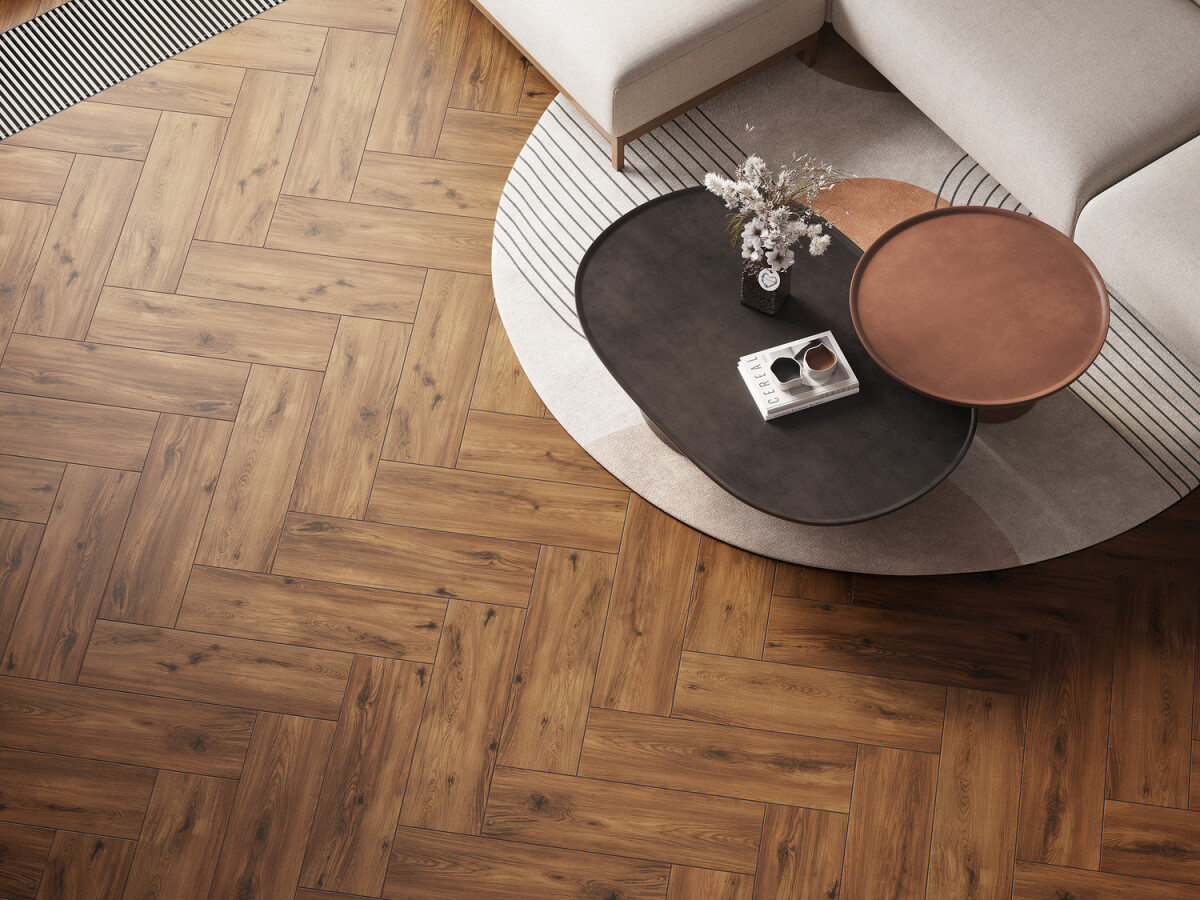 Керамогранит Cersanit Oakwood темно-коричневый рельеф 18,5x59,8 A17487