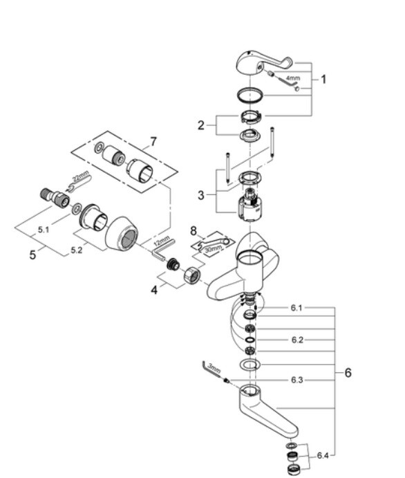 Grohe Euroeco Special 32792000 смеситель для раковины 46 мм