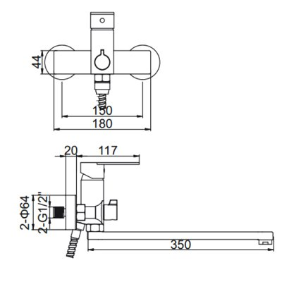 Gerhans K23T смеситель для ванны K13123T