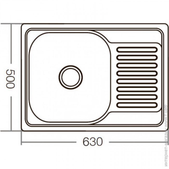 Мойка из нержавеющей стали врезная 63х50 см Zerix Z6350-08-180MD micro decor ZM0547