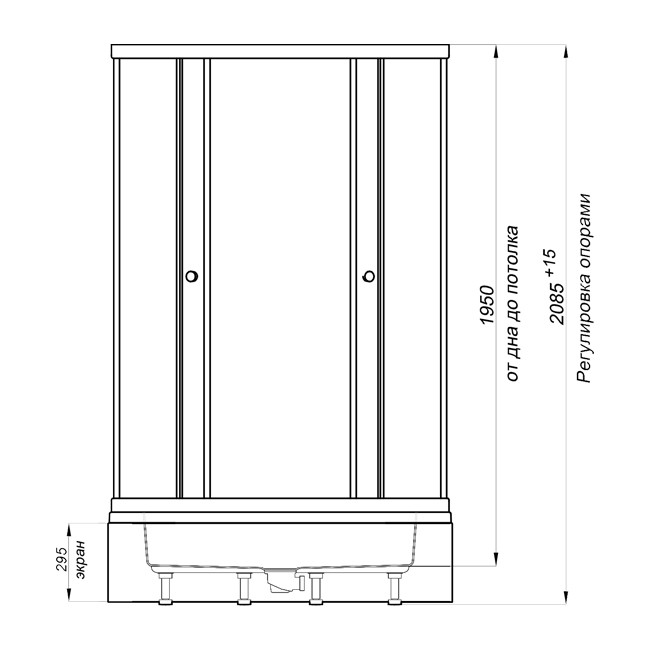 Triton Стандарт В1 душевое ограждение 90*90*228 T
