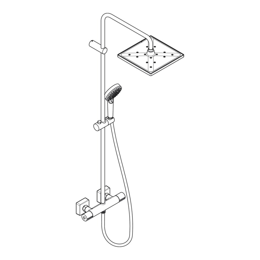 Hansgrohe Vernis Shape Душевая система Showerpipe 240 1 jet с термостатом черный матовый 26427670