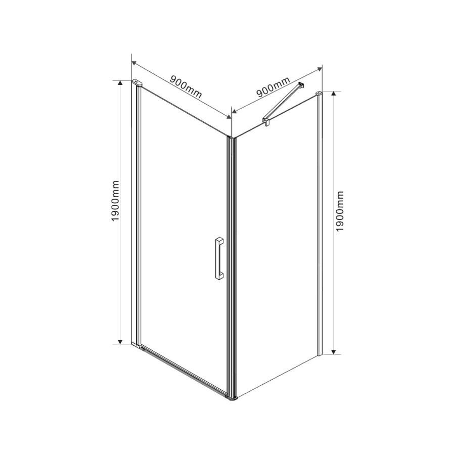 Vincea Orta душевой уголок VSR-1O9090CLB 90х90 черный, стекло прозрачное