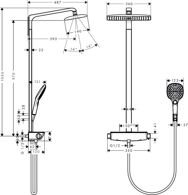 Hansgrohe Raindance Select E 27112000 Душевая система без излива
