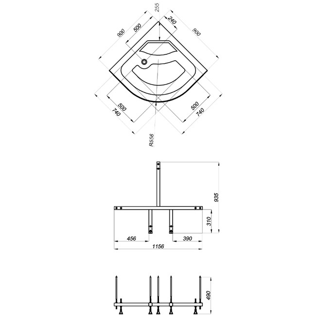 Triton Вирго 3 Душевой бокс 90*90*227 WT стандарт