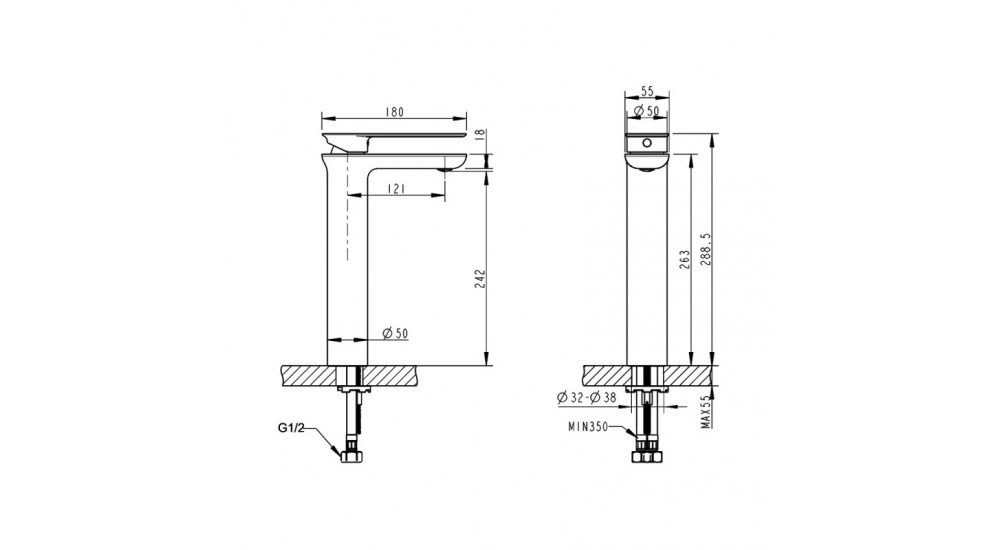 Bravat Gina F165104C-A-ENG смеситель для раковины хром 35 мм
