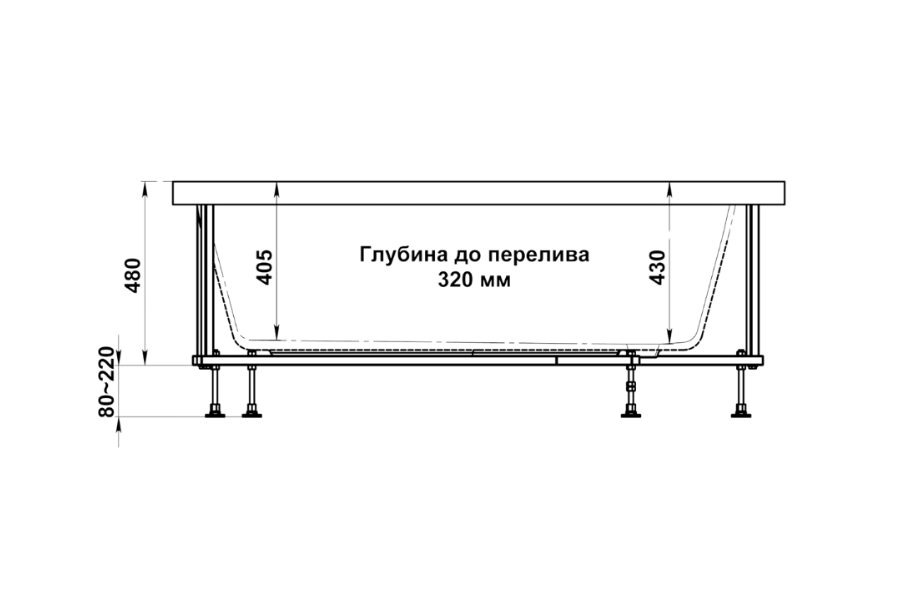 BAS Антигуа ванна акриловая угловая левая 170х95 см В 00150