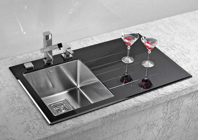 Мойка Alveus Crystalix 10 1099633/1070309 нержавеющая сталь и закаленное стекло черное L/R 86x54 см