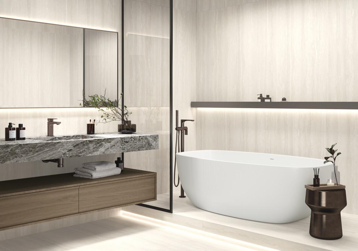 Artkera Group LCM Травертин Ворлд белый / Travertine World White Керамогранит 600 x 1200 x 7 60120TVW00M