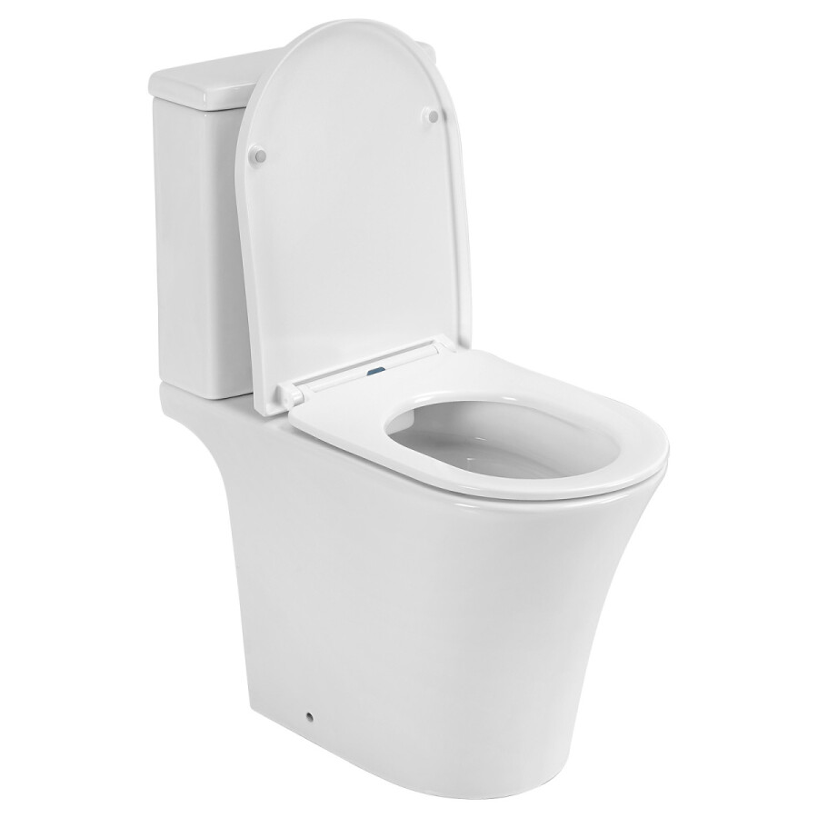 Унитаз-компакт Azario VISE 640х365х820 напольный, безободковый, в комплекте с быстросъемным сиденьем микролифт AZ-1343BT