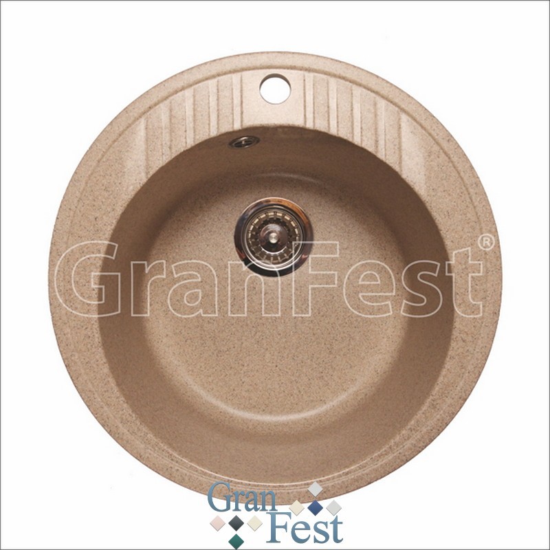 GranFest Rondo GF-R520 кухонная мойка бежевый 51.8х51.8 см