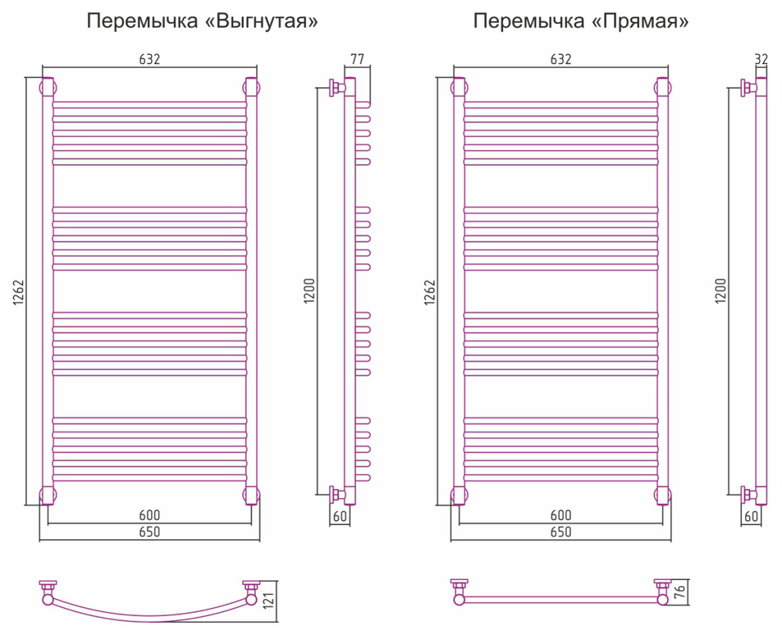 Сунержа Богема+ полотенцесушитель водяной 1200*600