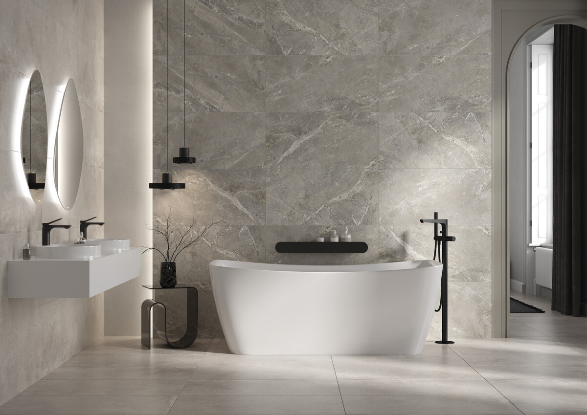 Керамогранит Cersanit Ultra серый ректификат 44,8x89,8 A17777