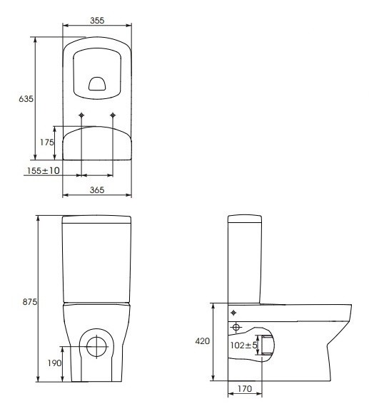 Cersanit Pure	P-MK-PU010/PU020 унитаз напольный