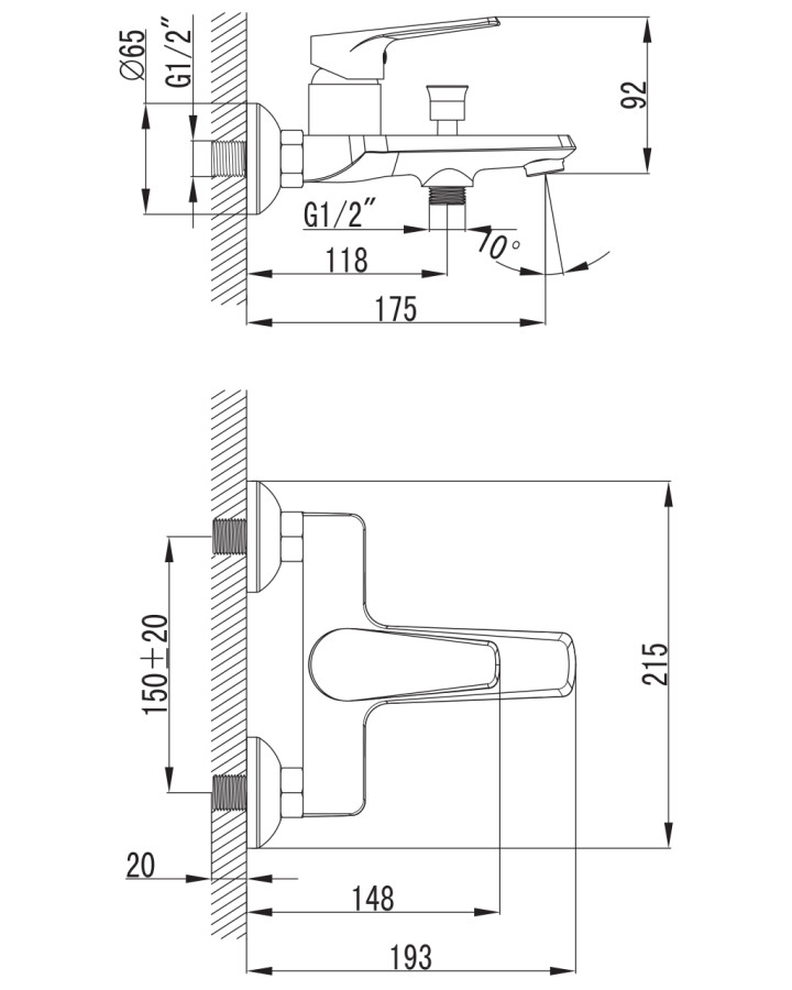 Imprese Barka 10265 смеситель для ванны хром