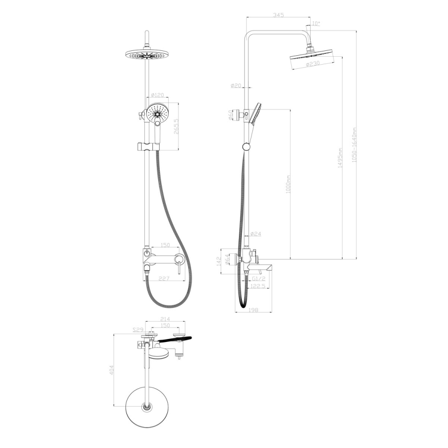 Lemark Minima смеситель для ванны и душа LM3862C