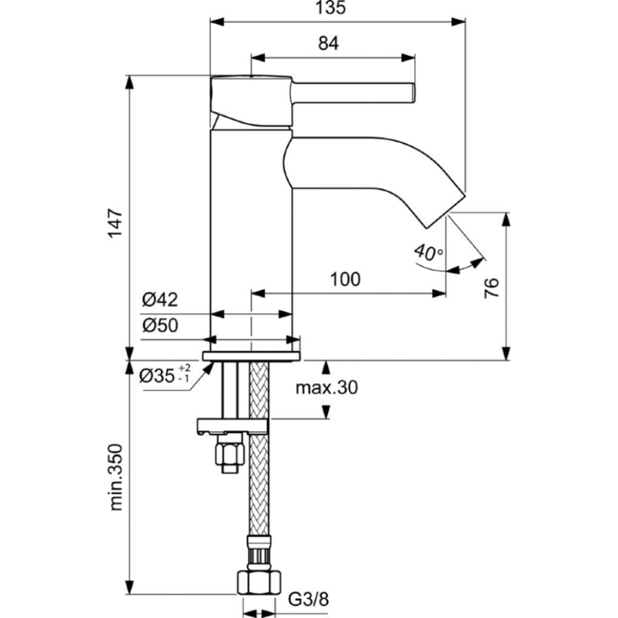 Ideal Standard Ceraline смеситель для раковины BC268XG