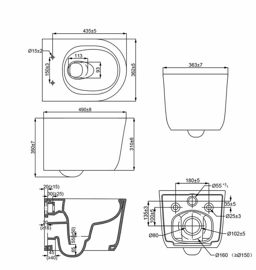Creo Ceramique LYon 2.0 унитаз подвесной безободковый LY1100R