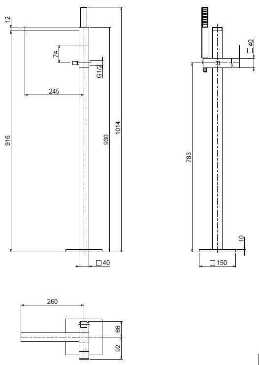 Cezares Unika смеситель для ванны хром UNIKA-VDP-01