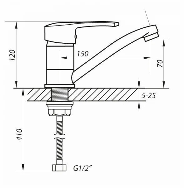 Смеситель для раковины Zerix PED-B 182 555-15 Хром ZX0067