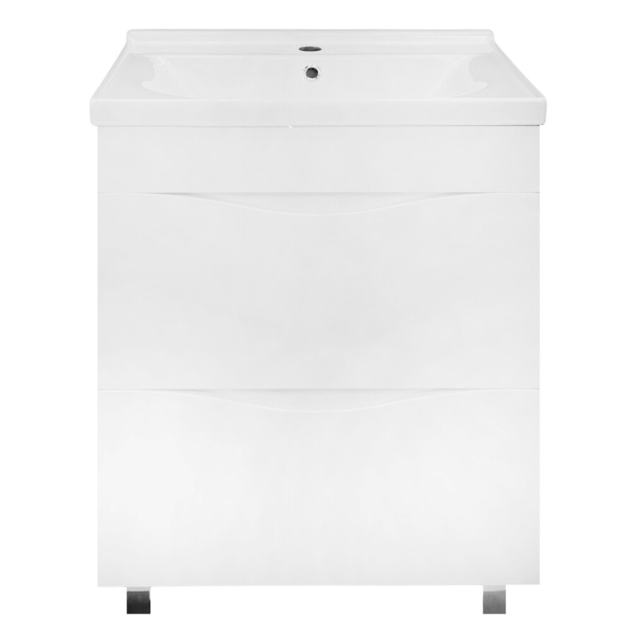 Комплект Тумба Loranto Santorini 60 610х460х810 напольная, с раковиной MONTE Neo 60, Белый Глянец CS00105567