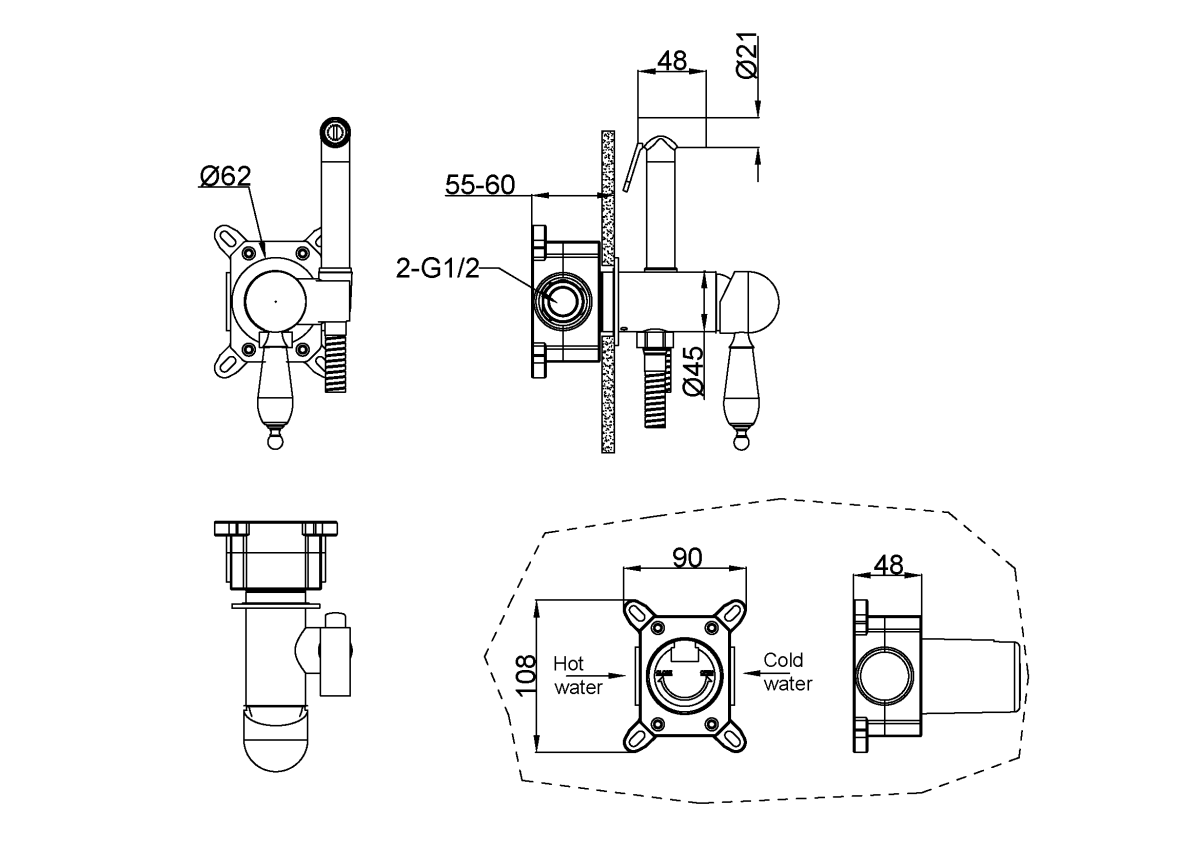Гигиенический душ Boheme Medici смесители Бронза 434