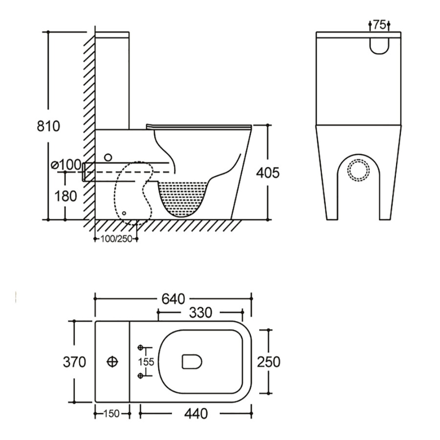 Унитаз-компакт Azario Etéreo 640х370х810 напольный, безободковый, система смыва "Скрытое Торнадо", с быстросъемным сиденьем микролифт AZ-8203