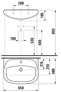 Jika Lyra 8142740001041 умывальник подвесной 65 см