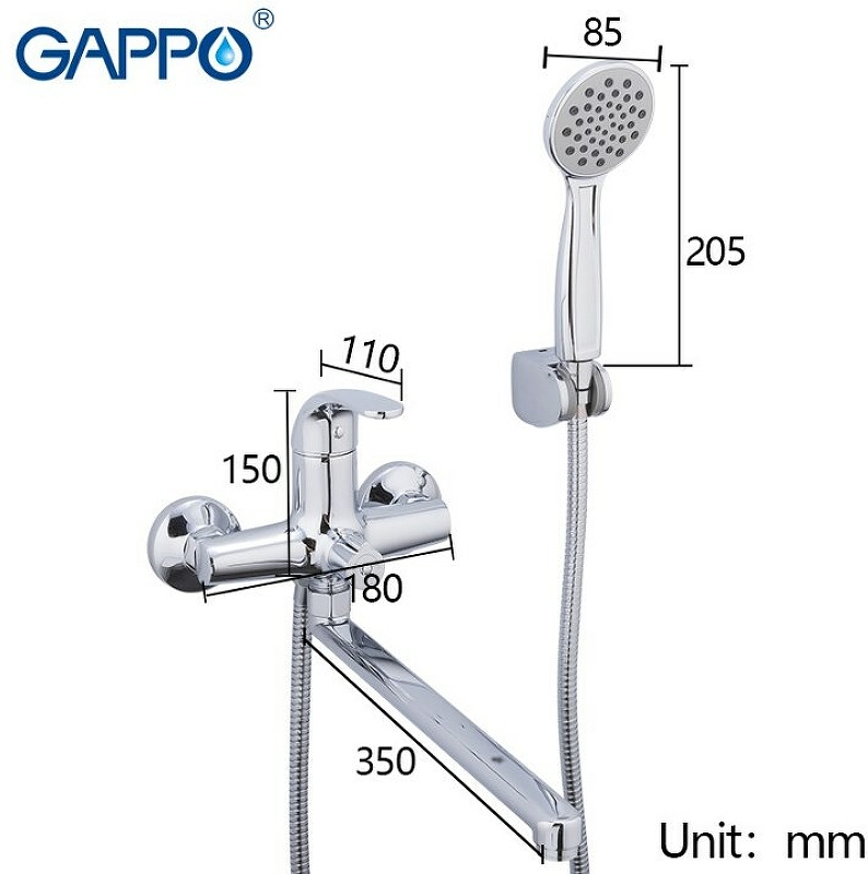 Смеситель для ванны Gappo Hanm G2235