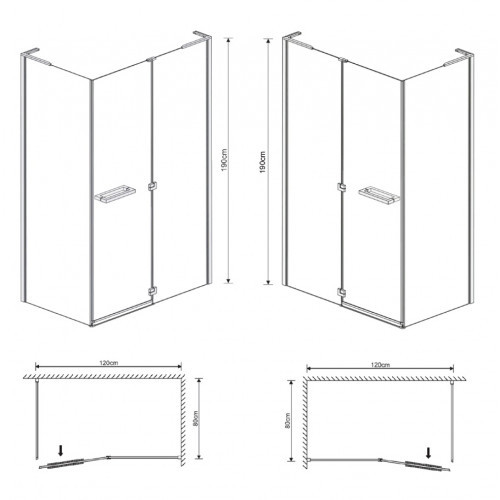 Eger Megerka 599-330TR/1 L/R душевое ограждение 120*80*190