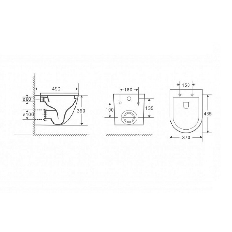 Azario Grado AZ-0046-MB унитаз подвесной