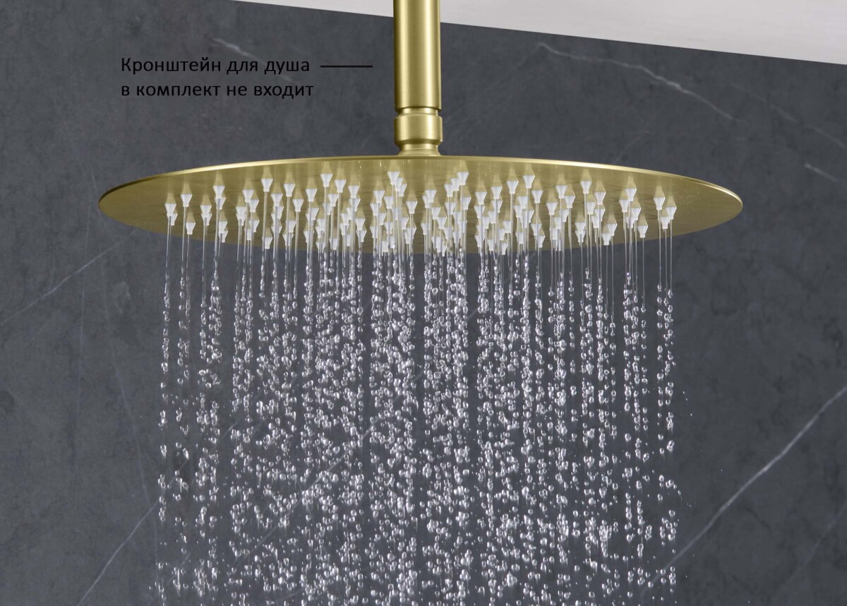 Aquatek AQ2075BG Круглый верхний душ 300*2 мм Золото шлифованное