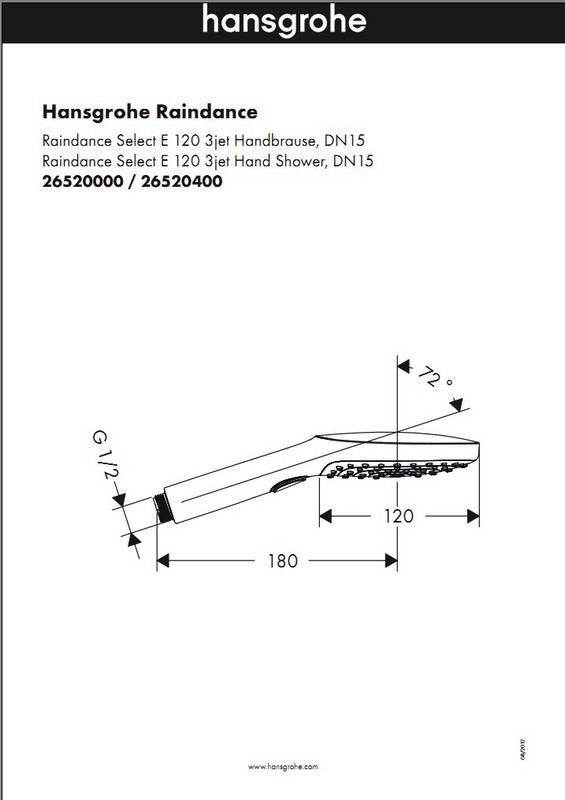 Ручной душ Hansgrohe Raindance Select 26520000 120 мм