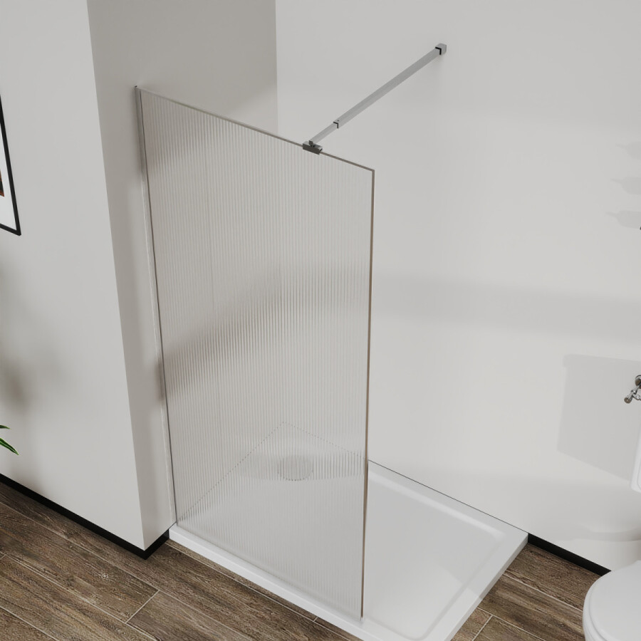 Душевая перегородка Azario Walk-in 1200x1950 в рамке, рифленое стекло, толщина стекла 8 мм, профиль хром AZ-271-120-CH-CRF