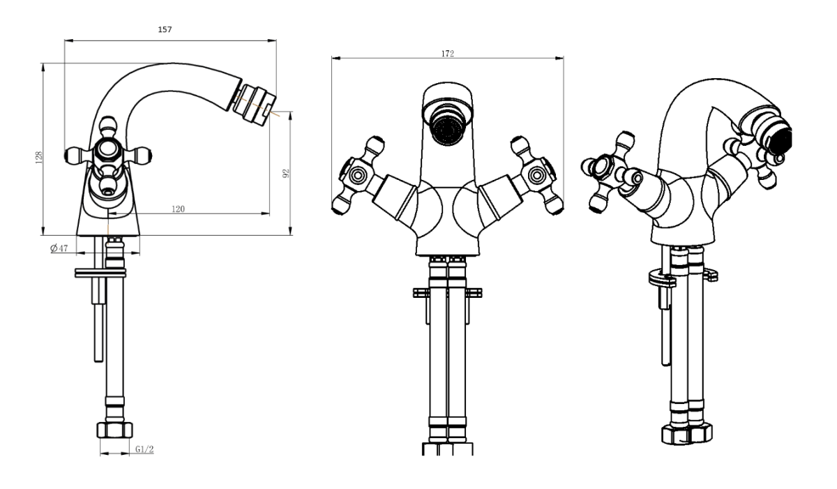 Смеситель для биде Boheme Camelia Бронза 316-Camelia