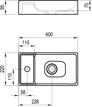 Ravak Veda Slim 400 умывальник XJX01240000