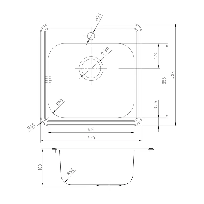 Iddis Strit мойка кухонная врезная STR48S0i77