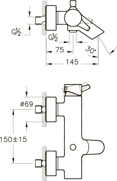 Vitra Nest A42242EXP cмеситель для ванны хром