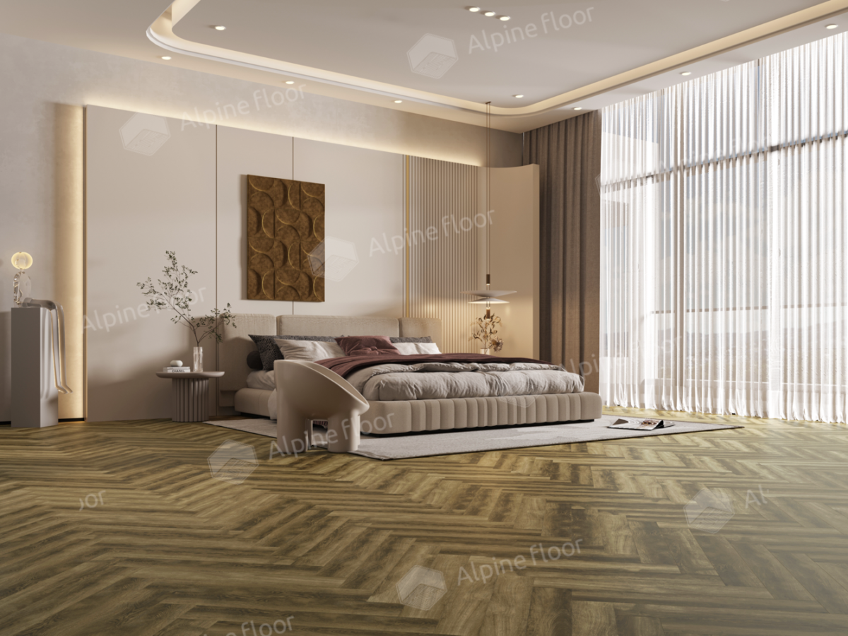 Ламинат Alpine Floor Herringbone LF102-9A Дуб Марсель 606 х 101 х 8 mm