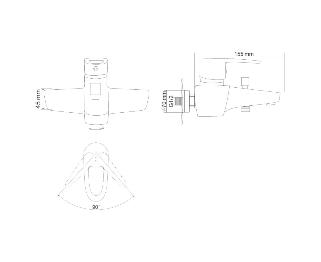 Rozzy Jenori Boss Z077-3 смеситель для ванны хром