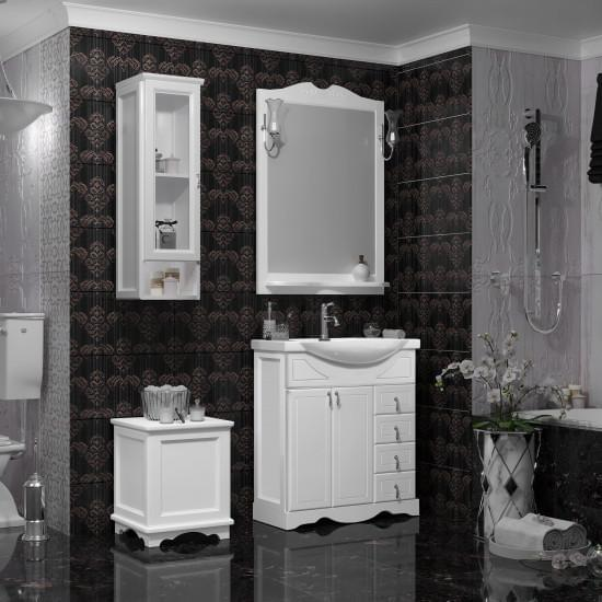 Opadiris Клио зеркало со светильниками 70 см белый матовый 00-00000215