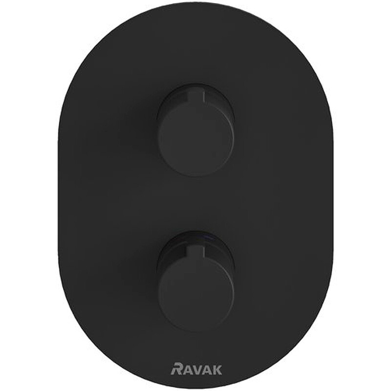 Ravak Chrome CR 063.20BL X070432 Термостат для душа встраиваемый черный матовый X070432