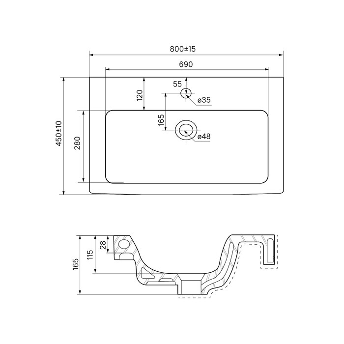Iddis Mirro 80 тумба с раковиной MIR80W0i95K подвесная