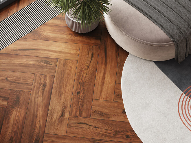 Керамогранит Cersanit Woodberry коричневый ректификат рельеф 21,8x89,8 A17763