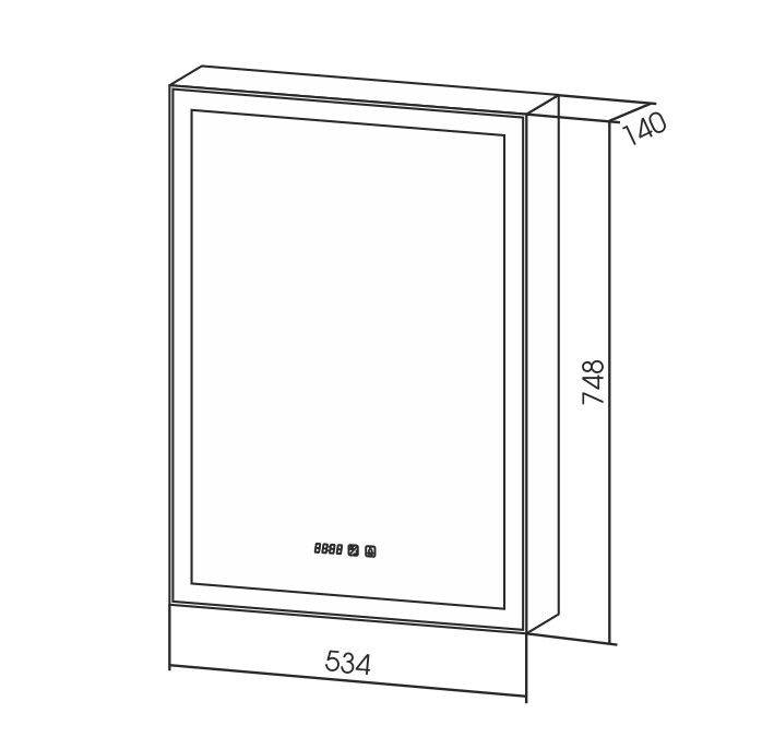 Azario Киото 60х80 зеркало-шкаф c подсветкой и диммером, часами LED-00002358
