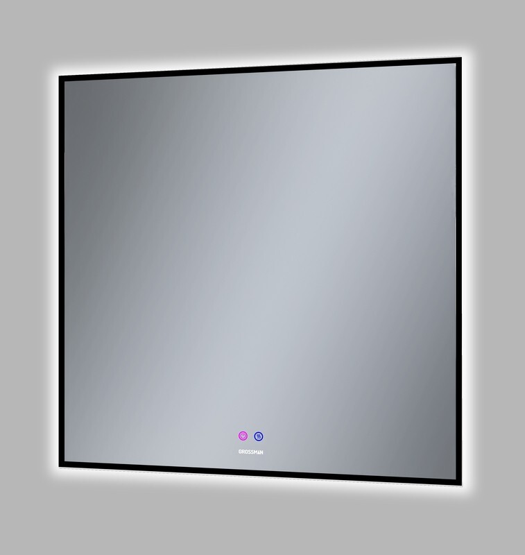 Зеркало Grossman PRAGMA-норма BLACK (800*800*45) LED с сенсорным выключателем и подогревом 1880802