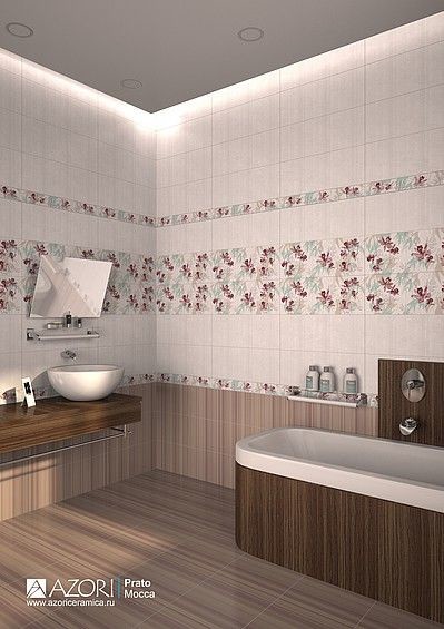 Azori Prato 20х50см плитка настенная коричневая матовая